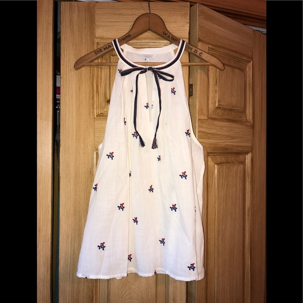 NWT Lucky Brand Embroidered Tank Top.